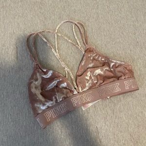 pink velvet bralette